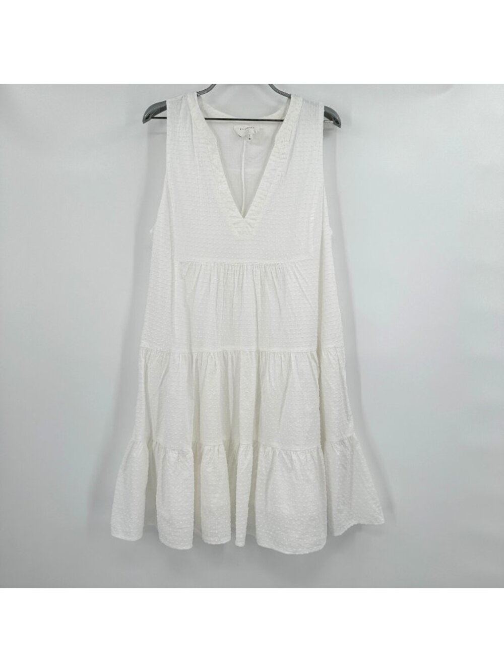 Pomander Place by Tuckernuck White Swiss Dot Sleeveless Kenzo Dress sz L
